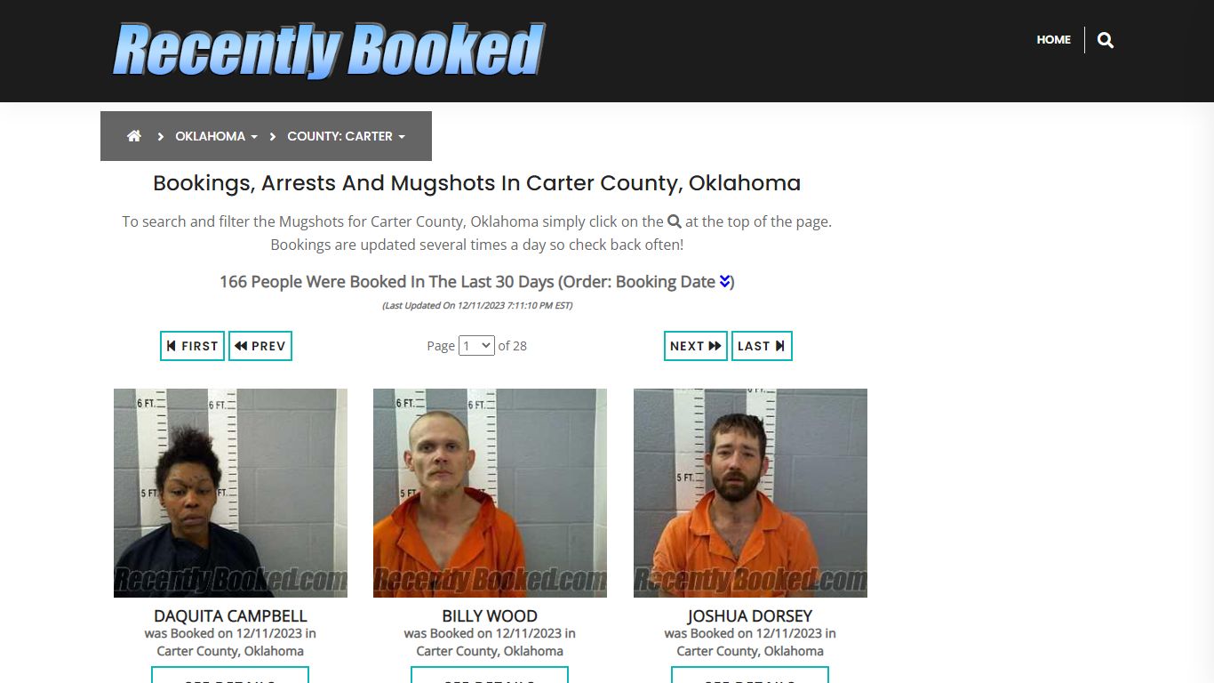 Bookings, Arrests and Mugshots in Carter County, Oklahoma