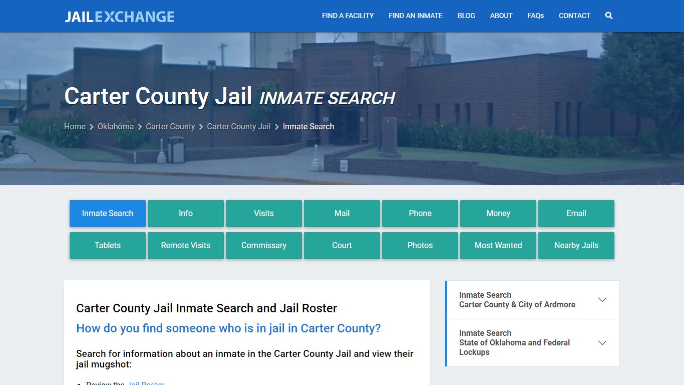 Inmate Search: Roster & Mugshots - Carter County Jail, OK