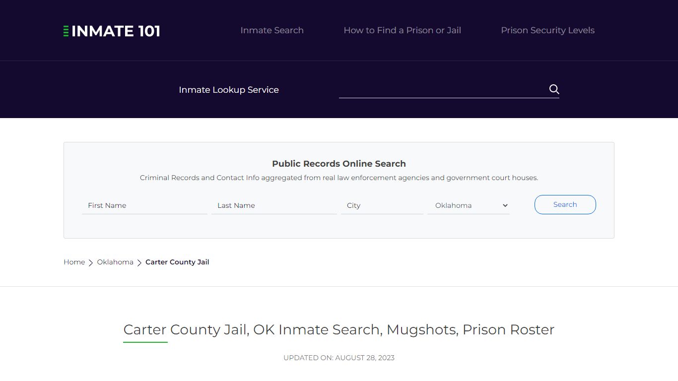 Carter County Jail, OK Inmate Search, Mugshots, Prison Roster